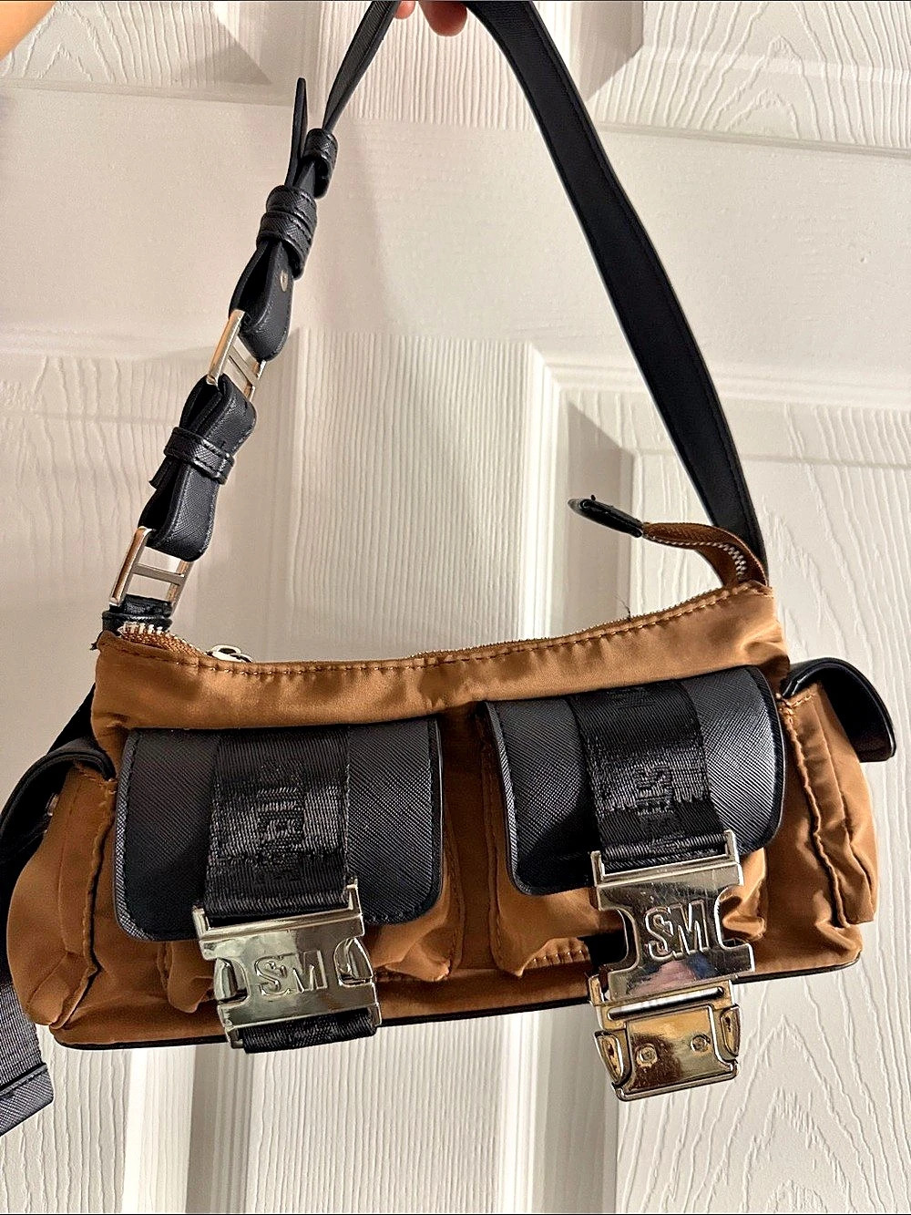 Steve Madden Bandrew Cargo Medium Shoulder Bag Brown & Black